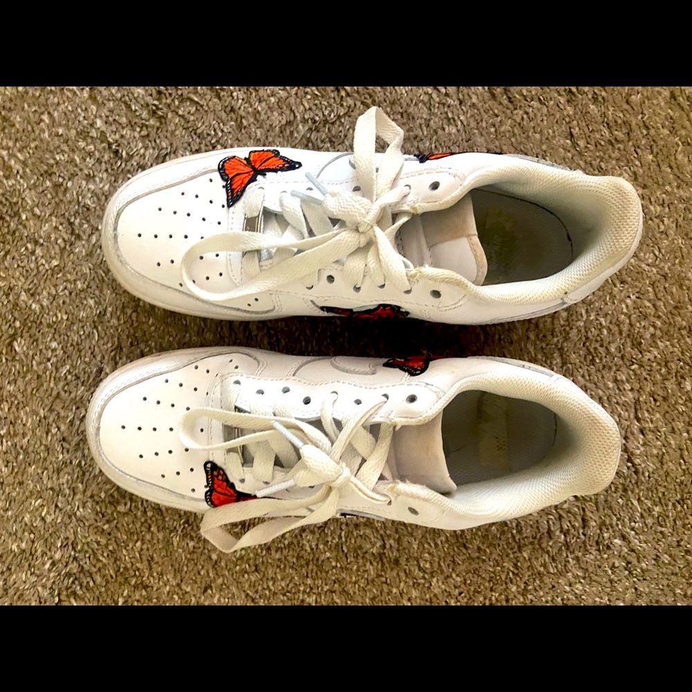 Nike Air Force shoes with butterflies